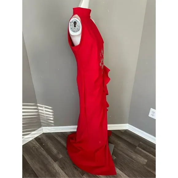 NWT Chiara Boni La Petite Robe Teodorina Sequined Ruffle Halter Gown US4 $1090 - Picture 8 of 11